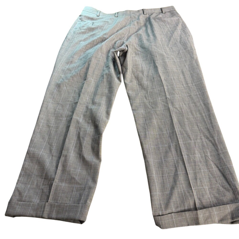 Jos A Bank Executive Collection Dress Pants Glen Plaid Mens 40x30 Cuffed